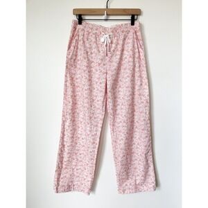 Love by Gap Cotton Poplin Floral Pajama Pants Womens Small Pink